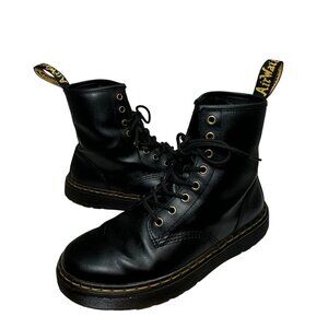 Dr Doc Martens Zavala Combat Boots Leather Black 8 Eye Lace Up 41 US 9-10 Women